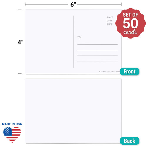 321Done Blanco Postkaarten voor Verzending (Set van 50) 4"" x 6"" Effen Wit 1