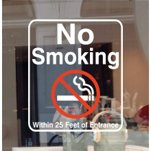 JBY Graphics Vinyl-Aufkleber ?Rauchen verboten? f?r T?r oder Fenster, Firmenschild, B?rogeb?ude, Einzelhandelsgesch?ft