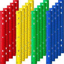 Chuangdi 20 Stck 30,5 cm groe Lineale aus Kunststoff, bunte Lineale fr Kinder, Studenten, Klassenzimmer, Schule, Bro (bunt, 6 Lcher)