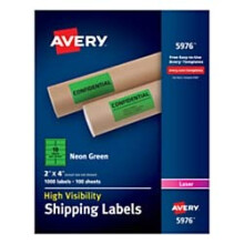 Etiqueta de env   o Avery 5976 Neon Laser 2 x 4 Verde ne   n 1000/caja