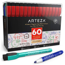 Arteza Magnetische Dry Erase Marker mit Radiergummi, 60 St?ck, feine Spitze 4