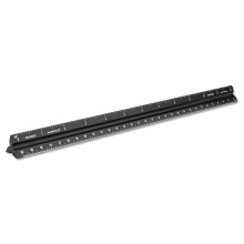 Alumicolor Aluminium Arkitekt Solid Drafting Scale 12in Black