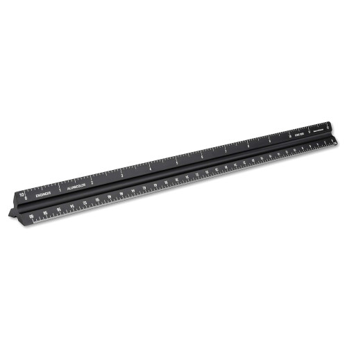 Alumicolor Aluminium Arkitekt Solid Drafting Scale 12in Black