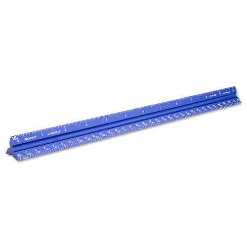 Alumicolor Aluminium Architect Solid Drafting Scale 12IN Blau