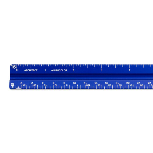 Alumicolor Aluminium Architect Solid Drafting Scale 12IN Blau 1