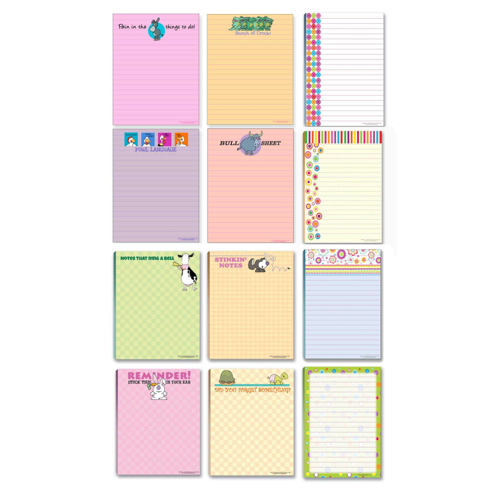 Office Notepads - 12 Assorted Funny Notepads - Great Small Office Gift-image-OPC-PFNDFJN-NEW