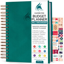 Clever Fox Budgetplaner und Monatsrechnungsorganisator mit Taschen. Expense Tracker Budgetierungsjournal und Finanzbuch. Gro 8x9,5"" (Dunkles Blaugr