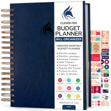Clever Fox Budgetplaner und Monatsrechnungsorganisator mit Taschen. Expense Tracker Budgetierungsjournal und Finanzbuch. Gro 8x9,5"" (Dunkelblau)