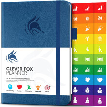 Clever Fox Planner  Undatierter Wochen- und Monatsplaner fr Produktivitt, Zeitmanagement und Ziele  Organizer-Tagebuch  A5 (Mystic Blue)