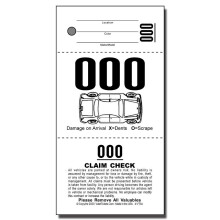 3 Del Valet Parking Billetter (2 000 billetter) Valet -tags 110 lb kortbeholdning Hvid bildiagram foran