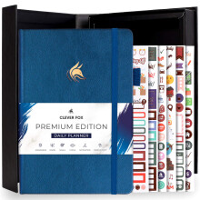 Clever Fox Planner Daily Premium  Undatierter Tagesplaner mit Stundenplan, persnlicher Organizer, Produktivittsjournal, 6 Monate (Mystic Blue)