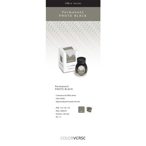 Colorverse Ink - Γραφείο - Μόνιμο Μαύρο Φωτογραφίας (30ml) Μελάνι Γραφίδας 2