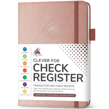 Clever Fox Check Register Boek - Deluxe Transactieregister Boekhoudkundig Grootboek Chequeboekregister & Controlerekeningregister Boek voor