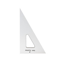 Tri   ngulo de desenho de arco do Pac   fico 4 polegadas 30/60/90 graus acr   lico claro