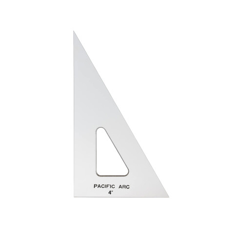 Tri   ngulo de desenho de arco do Pac   fico 4 polegadas 30/60/90 graus acr   lico claro