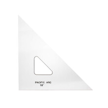 Tri   ngulo de desenho de arco do Pac   fico 18 polegadas 45/90 graus acr   lico claro
