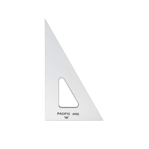 Tri   ngulo de desenho de arco do Pac   fico 16 polegadas 30/60/90 graus acr   lico claro