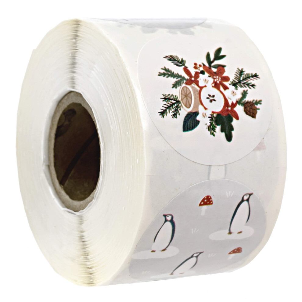 Assortimento Di Adesivi Per Le Vacanze Con Simpatici Pinguini / 6 Design Invernali Alternati-image