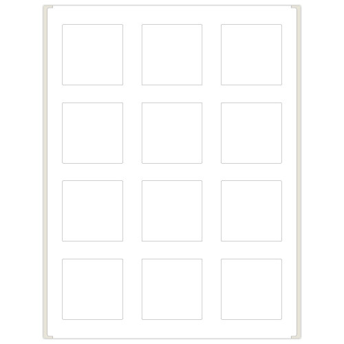 PACKZON 2"""" x 2"""" Square Labels for Laser/Inkjet  Permanent Adhesive