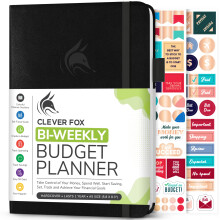 Clever Fox Bi-Wochenbudgetplaner  undatiertes Finanzbuch  Ausgaben-Tracker, Budgetierung und Rechnungsnotizbuch A5 (schwarz)