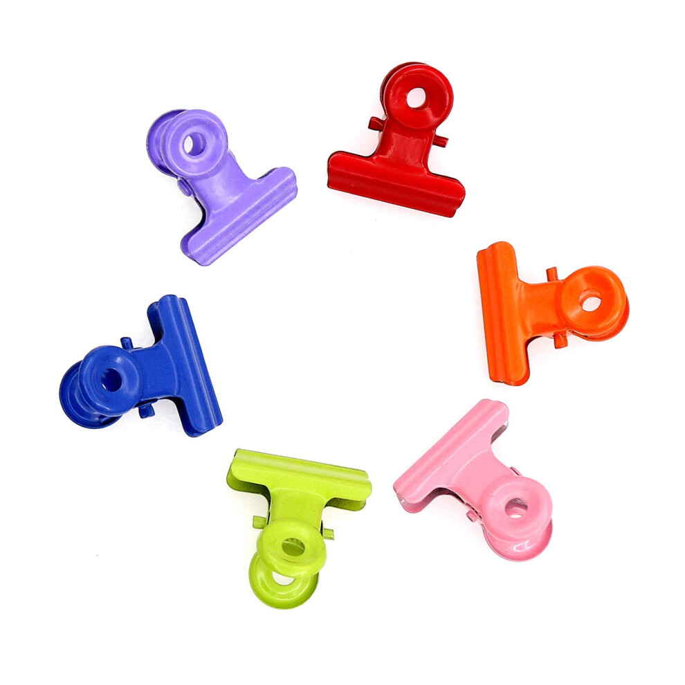 Clips De Papel De Bulldog De Colores Coideal, Paquete De 30, Tama O Peque O, 0,87 Pulgadas, Metal M Nimo-image