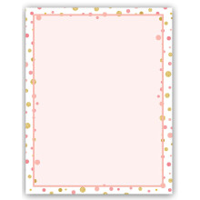 Carta intestata con bordo a pois - 8,5 x 11 - 60 fogli di carta intestata rosa - Bordo