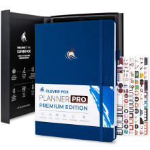 Clever Fox Planner Pro Premium - Luksuri?s ugentlig og m?nedlig planl?gger med Budget Organizer for produktivitet og m?l Udateret A4 (marinebl?)