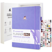 Clever Fox Planner Pro Premium  Luxuriser Wochen- und Monatsplaner mit Budget-Organizer fr Produktivitt und Ziele, undatiertes A4 (Lavendel)
