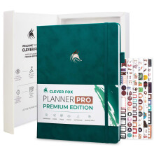Clever Fox Planner Pro Premium  Luxuriser Wochen- und Monatsplaner mit Budget-Organizer fr Produktivitt und Ziele undatiert, A4 (Blaugrn)