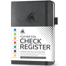 Clever Fox Check Register Book - Deluxe Tapahtumarekisteri Kirjanpito Reskontrakirja Sekkikirja Rekisterinti & Sekkitilirekisterikirja henkilkohtai