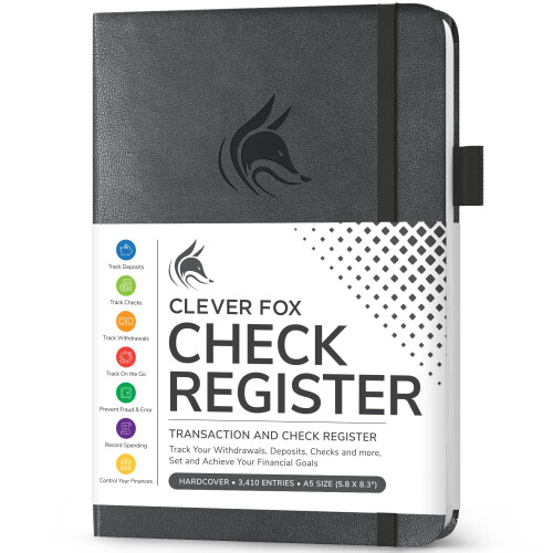 Registre de chèques Clever Fox - Registre de transactions de luxe