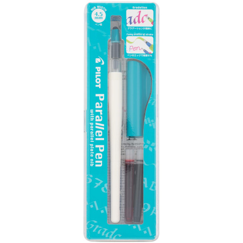 Pilot Pilot Parallel Pen Premium Σετ Καλλιγραφικών Στυλό, 4.5mm Νίμπ, Λευκό με Τιρκουάζ