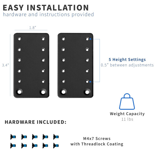 Vivo VIVO Steel Height Adjustment Kit Brackets for Computer Keyboard and Mo 1