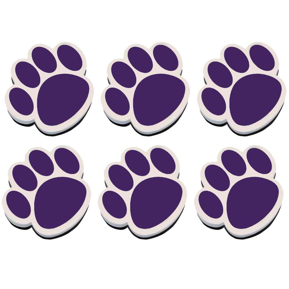 Lot de 6 gommes magnétiques pour tableau blanc Ashley Productions Purple Paw
