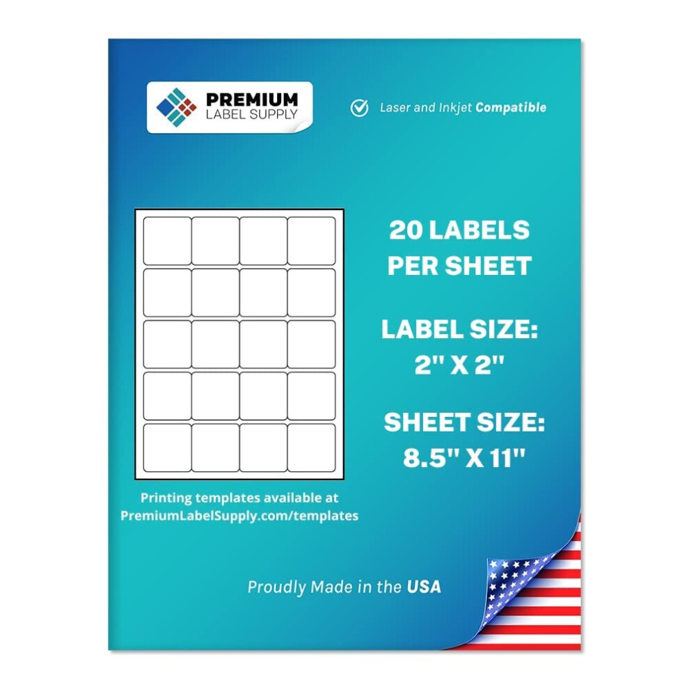 Étiquettes autocollantes carrées blanches Premium Label Supply - 2