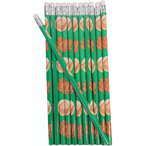 Ζugar Land Μπαλάκι Baseball Θέμα #2 Ξύλινα Μολύβια 7.5 ιντσών (24 Τεμάχια) Δώρα για Πάρτι