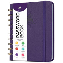 Clever Fox Password Book Spiral - Internet Address & Password Organize