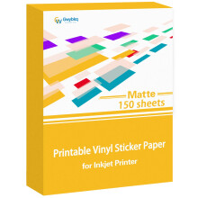 Premium udskrivbar vinyl til inkjetprinter 150 Matte klisterm?rker 8,5 ?? x11 ?? Vandt?t hvide etiketter m?rkatpapir til Cricut