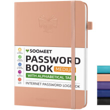 Soomeet Wachtwoordboek met alfabetische tabbladen Hardcover Wachtwoordbewaar