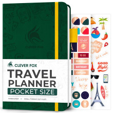 Clever Fox Reisetagebuch Pocket  Urlaubs- und Roadtrip-Reiseplaner, Organizer und Reiseerinnerungstagebuch  kleines Reise-Notizbuch (Waldgrn)