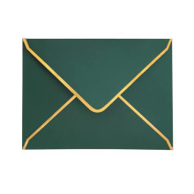 50 stk. Invitation Konvolutter A7 St?rrelse Gr?nne Konvolutter 5 x 7 tommer V-flap Mailingkort Konvolutter Hurtige segl Konvolutter med guldkant