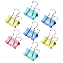 POUYRBA Binder Clips  48pcs 1.25inch Colorful Tempered Steel Medium Binder Clips Paper Clamps Clips Office Supplies for Office  Home  School