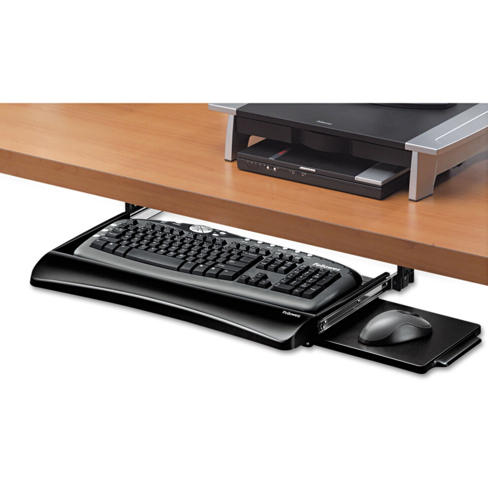 Fellowes Office Suites Underdesk Keyboard Drawer  Black/Silver (914030