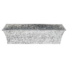 Achla Designs Embossed Galvanized Flower Window Box Planter 24-in
