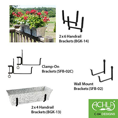 Achla Designs Embossed Galvanized Flower Window Box Planter  24-in 2