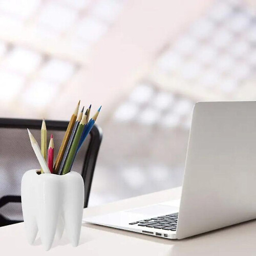 Tooth Shape White Ceramic Flower Pot Modern Design Planter Teeth Model Mini Desktop Pot Gift 2