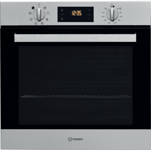 Indesit Φούρνος Indesit IFW 6340 IX UK 66 L Μαύρο, Ανοξείδωτο
