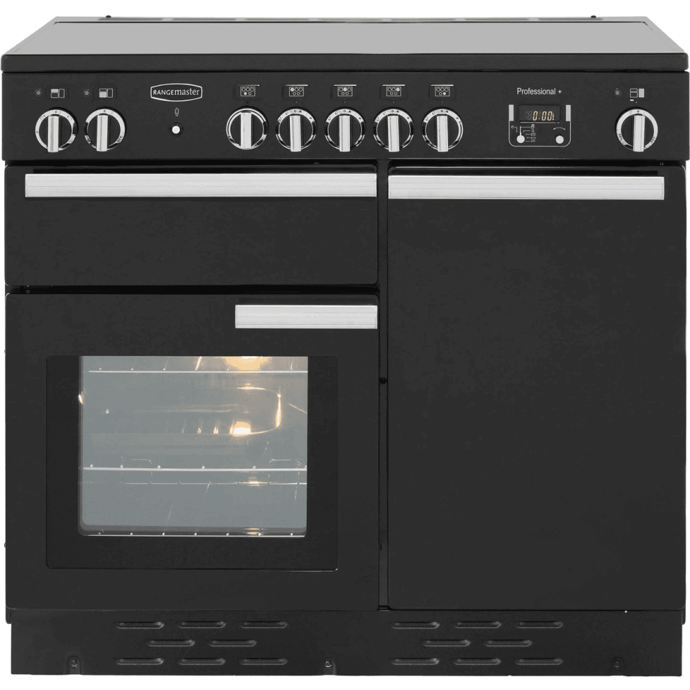 Rangemaster Professional Plus PROP100EIGB/C 100cm Electric Range Cooker with Induction Hob – Black – A/A Rated