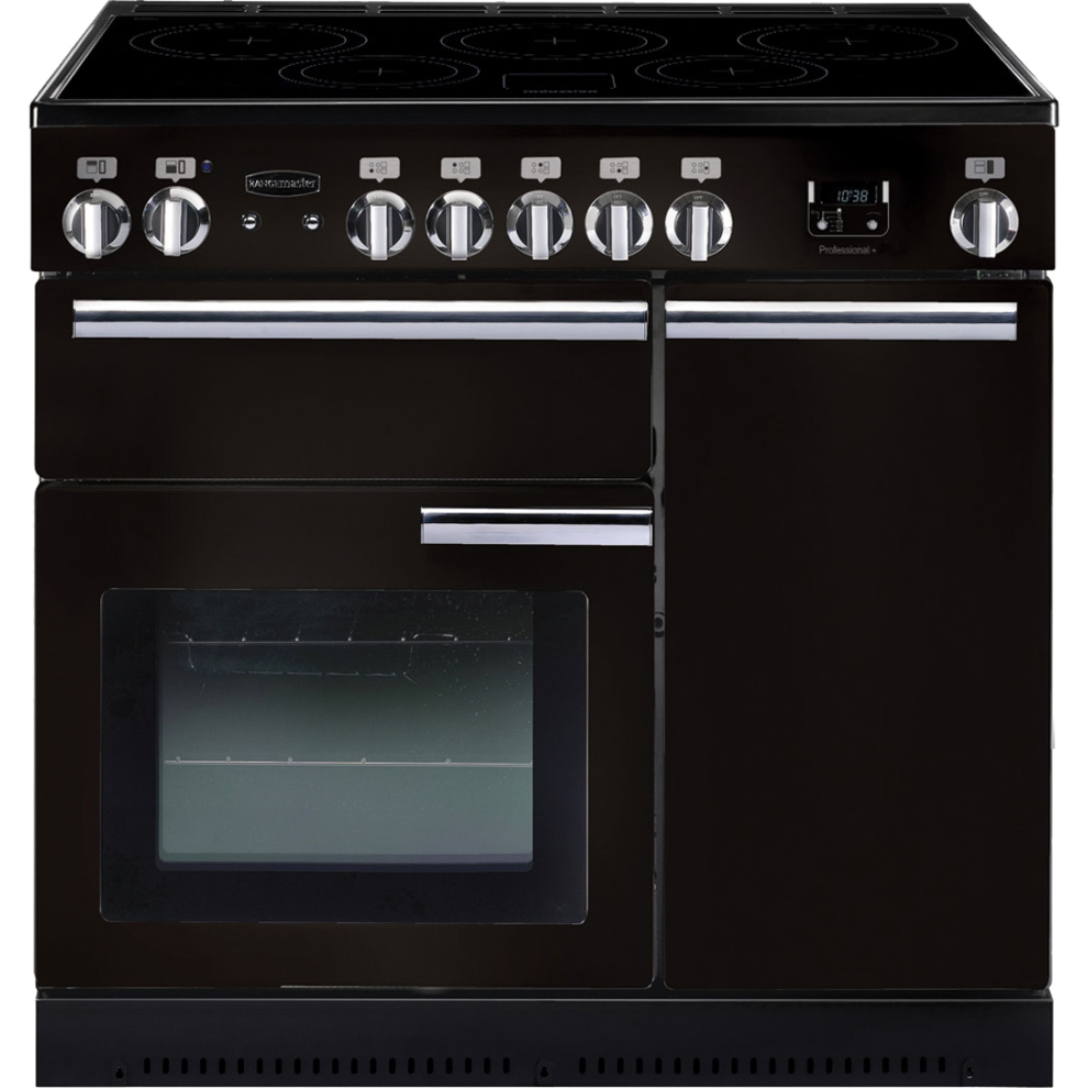 Rangemaster Professional Plus Prop90eigb/C 90Cm Electric Range Cooker With Induction Hob – Black – A/A Rated