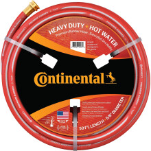 Continental Premium Garden Red Heavy Duty Warmwatertuinslang 58in Binnendiameter x 50ft Lengte Mannelijke x Vrouwelijke Tuinslang